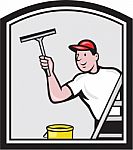 Window Washer Cleaner Cartoon Stock Photo