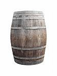 Wine Barrel On White Stock Photo