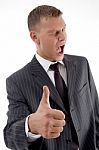 Winking Businessman Stock Photo