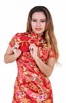 Woman And Chinese Dress Stock Photo