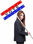 Woman And Election Stock Photo