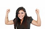 Woman Celebrating Success Stock Photo