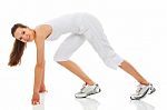 Woman Doing Keep Fit Stock Photo