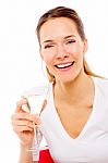 Woman Drinking Cocktail Stock Photo