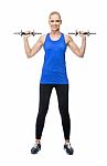 Woman Exercising With Weights Stock Photo