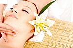 Woman Getting Spa Treatment Stock Photo