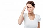 Woman Has A Migraine Stock Photo