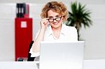 Woman Holding Glasses Stock Photo