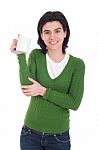 Woman Holding Mug Stock Photo