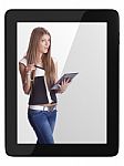 Woman Holding Tablet Pc Stock Photo