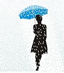 Woman In The Rain Stock Photo