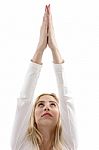 Woman In Yoga Pose Stock Photo