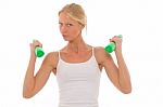 Woman Lifting Weights Stock Photo