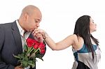 Woman Rejecting A Man Stock Photo