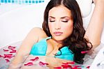 Woman Relaxing In Jacuzzi Stock Photo