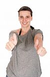 Woman Showing Thumbs Up Stock Photo