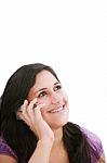 Woman Talking On Mobile Phone Stock Photo