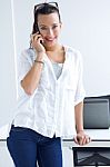 Woman Talking On The Mobile Phone Stock Photo