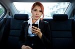 Woman Using A Smart Phone Stock Photo