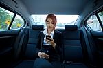 Woman Using A Smart Phone Stock Photo