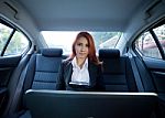 Woman Using Laptop Stock Photo