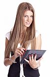 Woman Using Tablet Computer Stock Photo