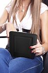 Woman Using Tablet Computer Stock Photo