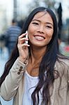 Woman With Cellphone Stock Photo