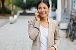 Woman With Cellphone Stock Photo