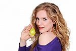 Woman With Easter Egg Stock Photo