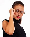 Woman With Eyeglasses Stock Photo