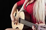 Woman With Guitar Stock Photo