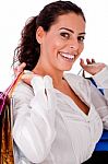 Woman With Shopping Bag Stock Photo