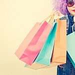 Woman With Shopping Bags Stock Photo