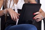 Woman With Tablet Computer Stock Photo