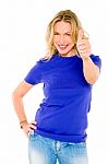 Woman With Thumb Up Stock Photo