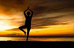 Women Playing Yoga Stock Photo