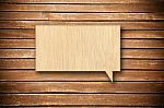 Wood Speech Bubble Stock Photo