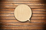 Wood Speech Bubble Stock Photo