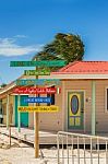 Wooden Buildings In Caye Caulker, Belize Stock Photo