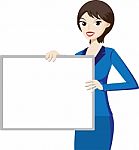 Working Woman Presentation With Whiteboard Stock Photo