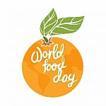 World Food Day In Oragnge- Illustration Stock Photo