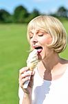 Wow ! Delicious Ice Cream ! Stock Photo