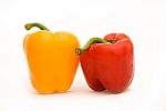 Yellow And Red Bell Peppers Stock Photo