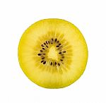 Yellow Kiwi Isolated On The White Background Stock Photo