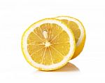 Yellow Lemon Isolated On The White Background Stock Photo