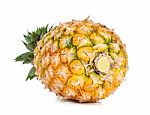 Yellow Pineapple Isolated Stock Photo