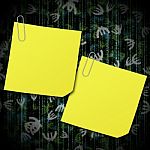 Yellow Sticky Note With Clip Stock Photo