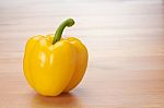 Yellow Sweet Pepper On The Table Stock Photo