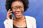 Young African Woman Smiling Stock Photo